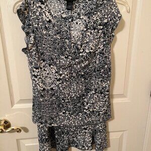 BCBG Paris Skirt Set.  Grey, black and white.  Size Large.